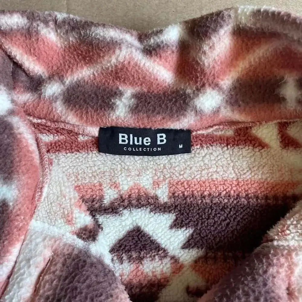 Aztec Fleece Sweater Women’s Medium Western Button Up Jacket